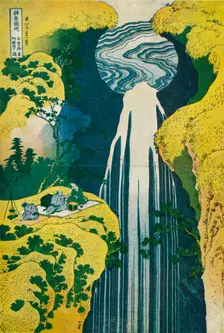 The waterfall of Amida behind the Kiso Road, c1832. (1925). Artist: Hokusai