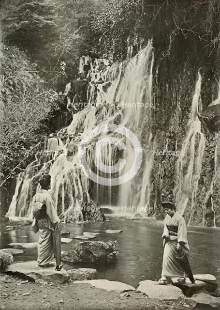 'The Waterfall of Falling Jewels at Yumoto', 1910. Creator: Herbert Ponting.