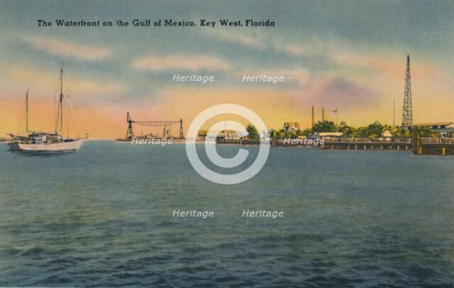 'The Waterfront on the Gulf of Mexico, Key West, Florida', c1940s. Artist: Unknown.