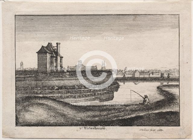 The Waterhouse, 1665. Creator: Wenceslaus Hollar (Bohemian, 1607-1677).