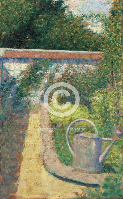 The Watering Can - Garden at Le Raincy, c. 1883. Creator: Georges-Pierre Seurat.