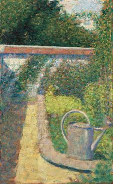The Watering Can - Garden at Le Raincy, c. 1883. Creator: Georges-Pierre Seurat