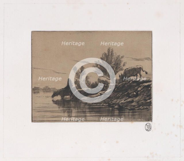 The Watering Hole, 1848. Creator: Charles Emile Jacque.