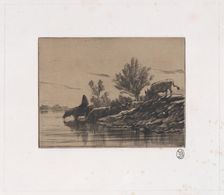 The Watering Hole, 1848. Creator: Charles Emile Jacque