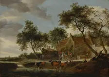 The watering place, 1660. Creator: Salomon Ruysdael