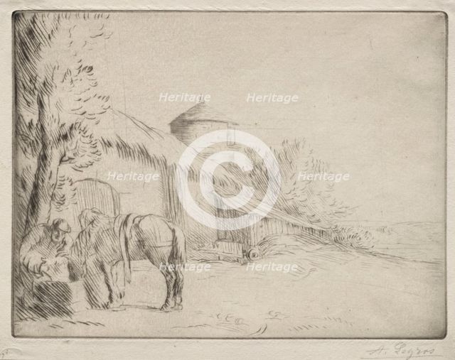 The Watering Place (2nd Plate). Creator: Alphonse Legros (French, 1837-1911).