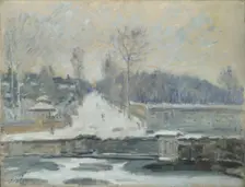 The Watering Place at Marly-le-Roi, c. 1875. Artist: Sisley, Alfred (1839-1899)