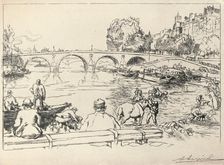 The Watering Place at the Pont Marie 1915. Artist: Auguste Lepere