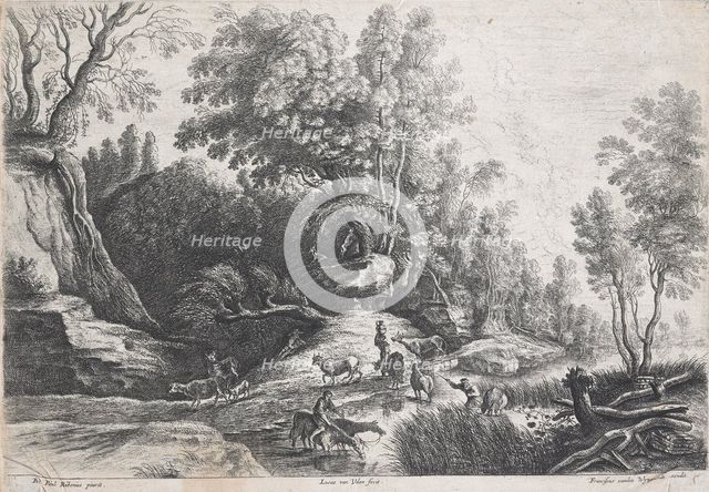 The watering place,  c. 1629-40. Creator: Lucas van Uden.