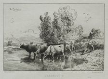 The Watering Place. Creator: Charles-Émile Jacque (French, 1813-1894)