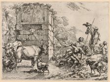 The Watering Place. Creator: Nicolaes Berchem (Dutch, 1620-1683)