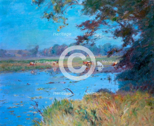 'The Watering Pond', c1868-1917. Artist: Walter Clark