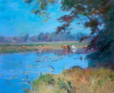 The Watering Pond c1868-1917. Artist: Walter Clark