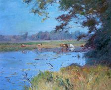 The Watering Pond c1868-1917. Artist: Walter Clark