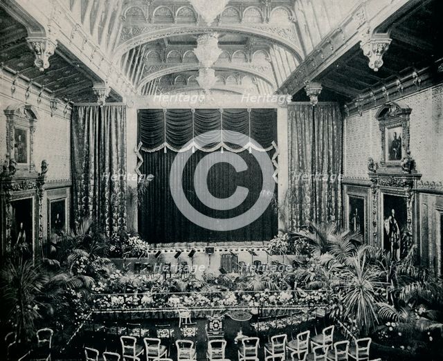 'The Waterloo Chamber, Windsor Castle, Fitted as a theatre for the State Plays of 1891', c1891,(1901 Artist: Eyre & Spottiswoode.