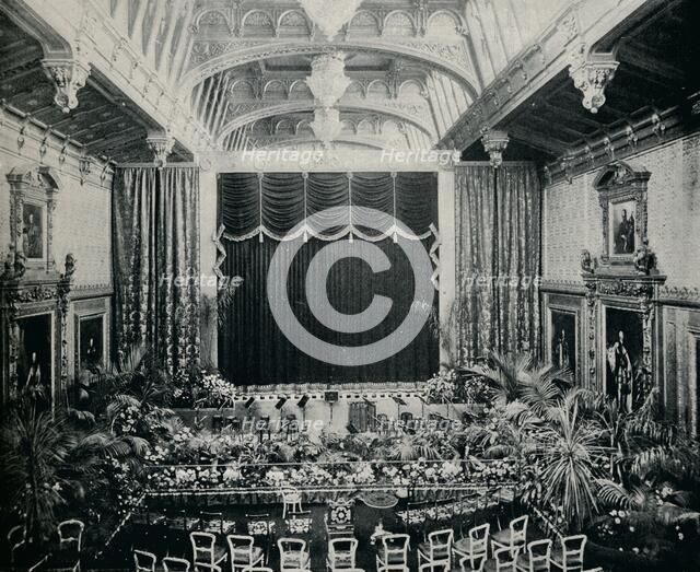 'The Waterloo Chamber, Windsor Castle, Fitted as a theatre for the State Plays of 1891', c1891,(1901 Artist: Eyre & Spottiswoode.