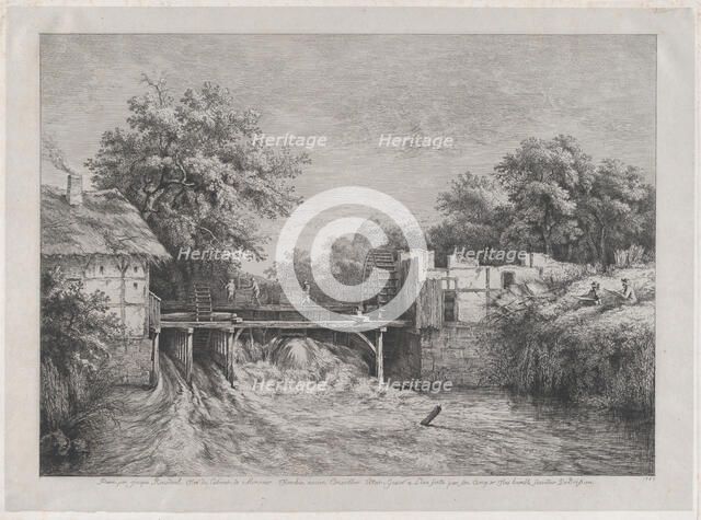 The Watermill, after a painting by Ruisdaël, 1782. Creator: Jean-Jacques de Boissieu.
