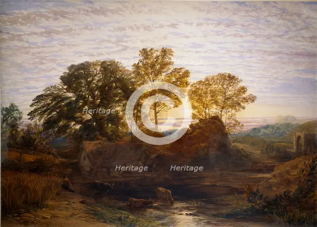 The Watermill, c1848-1849. Artist: Samuel Palmer.