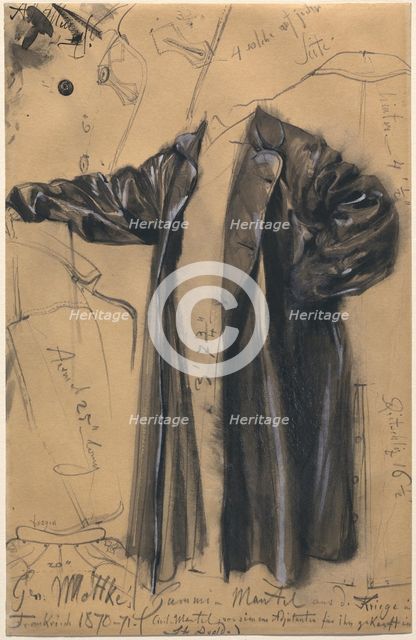 The Waterproof Coat of General Moltke, 1871. Creator: Adolph Menzel.