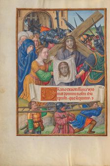 The Way to Calvary and Saint Veronica with the Sudarium; Spinola Hours, about 1510-1520. Creator: Master of James IV of Scotland