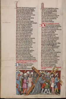 The Way to Calvary; Weltchronik, about 1400-1410. Creator: Unknown