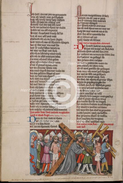 The Way to Calvary; Weltchronik, about 1400-1410. Creator: Unknown.