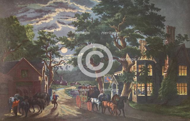 The Wayside Inn, pub. 1864 Currier & Ives (Colour Lithograph)