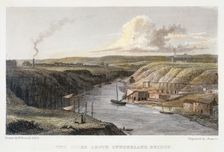 The Wear above Sunderland Iron Bridge, c1829. Creator: R Francis