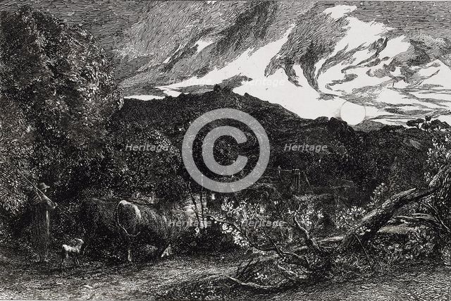 The Weary Ploughman, 1858. Artist: Samuel Palmer.