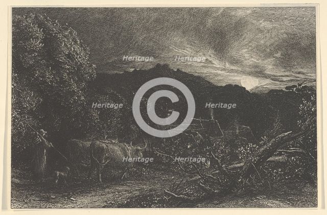 The Weary Ploughman, or The Herdsman, or Tardus Bubulcus, begun 1858. Creator: Samuel Palmer.