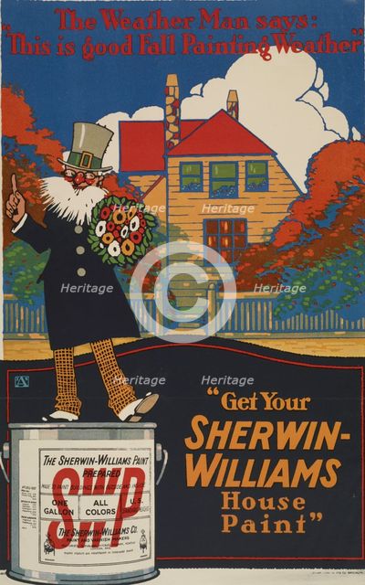 The weather man says: 'this is good fall painting weather', c1895 - 1917. Creator: Unknown.