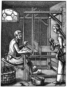 The Weaver 16th century, (1870).Artist: Jost Amman