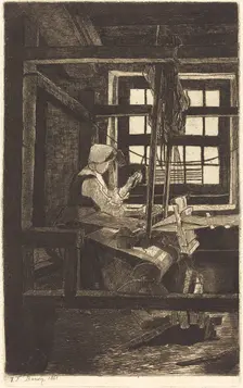 The Weaver (La Tisserande), 1861. Creator: Francois Bonvin