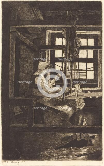 The Weaver (La Tisserande), 1861. Creator: Francois Bonvin.
