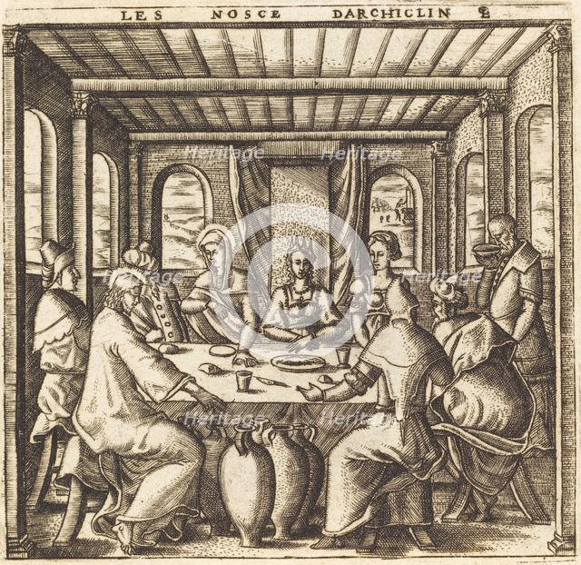 The Wedding at Cana (Christ Changes Water to Wine), probably c. 1576/1580. Creator: Leonard Gaultier.