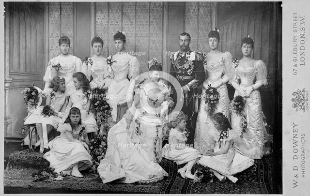 The Wedding Group of Duke and Duchess of York, 6th July 1893. Creator: Unknown.