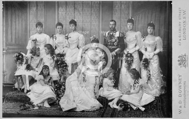 The Wedding Group of Duke and Duchess of York, 6th July 1893. Artist: Unknown