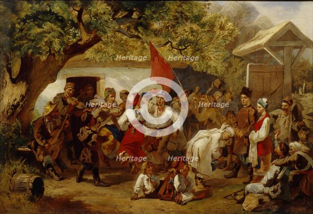 The Wedding Feast, 1860. Artist: Sokolov, Ivan Ivanovich (1823-1918)