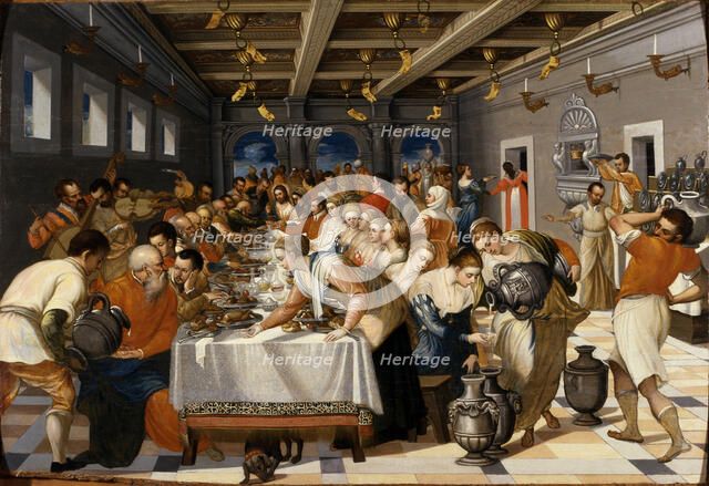 The Wedding Feast at Cana, c1565-1570. Creator: Damaskenos (Damaskinos), Michael (1530/35-1592/93).