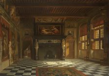 The Wedding Hall at the Town Hall (Stadhuis) in Antwerp , 1852. Creator: Linnig, Willem, the Elder (1819-1885)