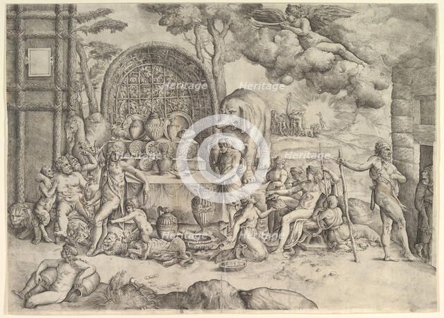 The Wedding of Cupid and Psyche (right panel), ca. 1530-61. Creator: Battista Franco Veneziano.