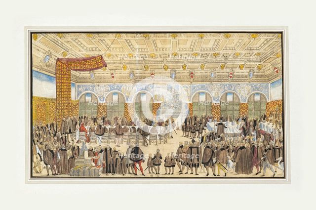 The wedding of Duke Wilhelm V of Bavaria to Renata of Lorraine on February 21, 1568, 1568. Creator: Solis, Nikolaus (1541-1583).