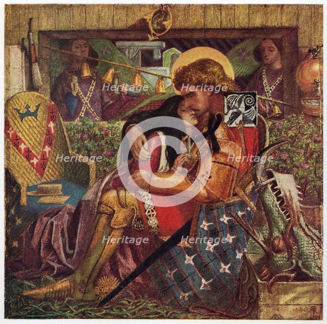 The Wedding of St George and the Princess Sabra, 1857.  Creator: Dante Gabriel Rossetti.