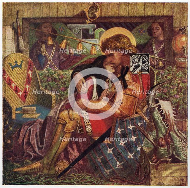 The Wedding of St George and the Princess Sabra, 1857.  Creator: Dante Gabriel Rossetti.