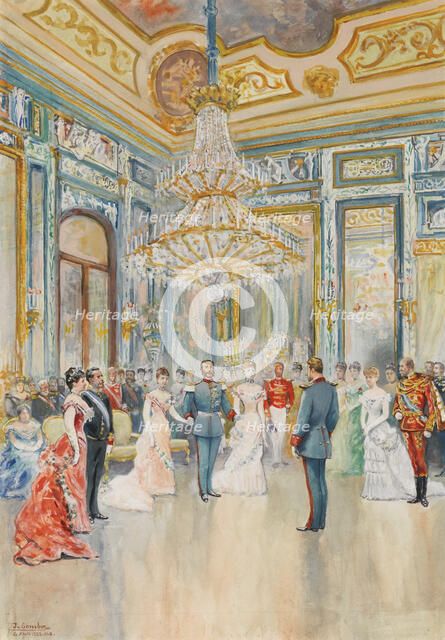 The wedding of prince Ludwig Ferdinand of Bavaria to Infanta Maria de la Paz of Spain on 2 April 188 Artist: Comba y García, Juan (1852-1924)