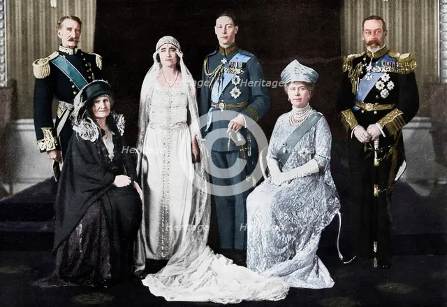 The wedding of the Duke of York and Lady Elizabeth Bowes-Lyon, 1923.  Creator: Unknown.