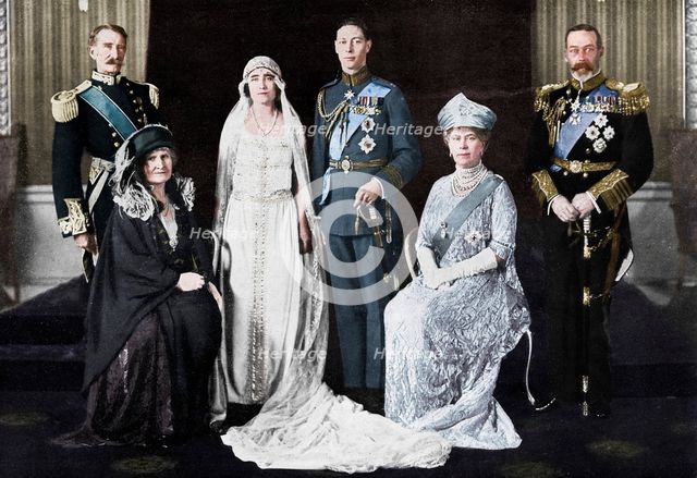 The wedding of the Duke of York and Lady Elizabeth Bowes-Lyon, 1923.  Creator: Unknown.