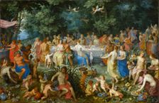 The Wedding of Thetis and Peleus with Apollo and the Concert of the Muses (The Feast of...), 1618. Creator: Balen, Hendrik I, van (1575-1632)