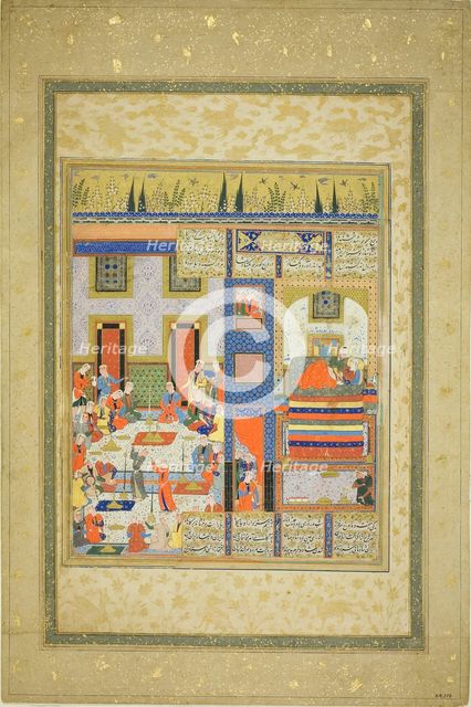 The Wedding Night of Anushirvan and the Khaqan's Daughter (from a copy of Firdausi's..., c.1560/1570 Creator: Unknown.