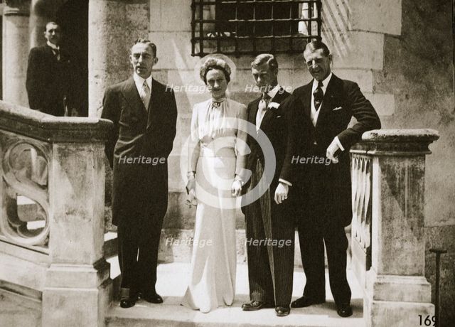 The wedding party at the marriage of the Duchess and Duke of Windsor, France, 3 June 1937. Creator: Unknown.
